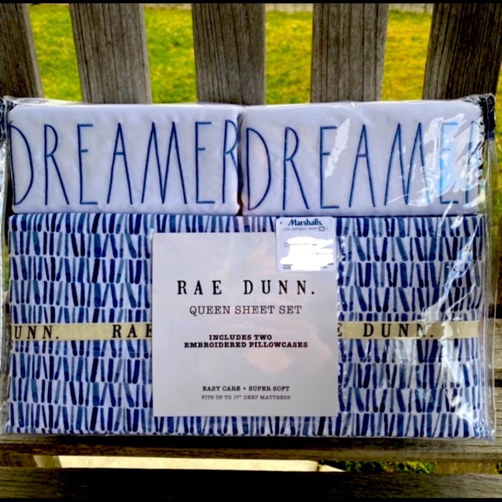 NEW Spring Indigo RAE DUNN Queen Sheetset